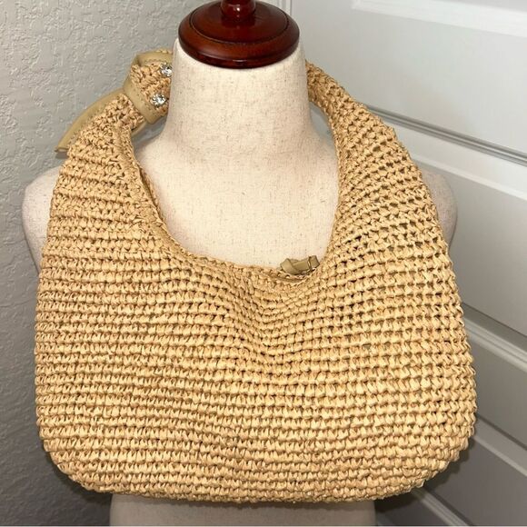 Urban Expressions Studded Embellished Raffia Straw Shoulder Bag - Picture 4 of 11